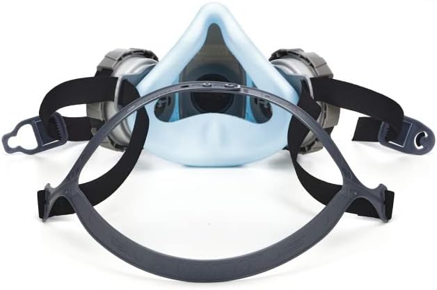 MSA Advantage 900 Elastomeric Half-Mask Respirator - Filters Exhaled Breath, Rear Clasp and Drop-Down Head Harness. Large