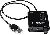 StarTech.com USB Sound Card w/ SPDIF Digital Audio & Stereo Mic – External Sound Card for Laptop or PC – SPDIF Output (ICUSBAUDIO2D),Black 0.6" x 1.8" 0.6" x 1.8" 4 Pos TRRS + Mic
