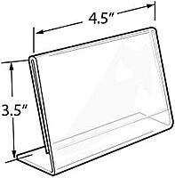 Azar Displays Acrylic L-Shaped Sign Holders, Clear - Pack of 10