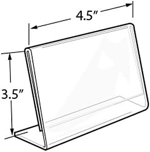 Azar Displays Acrylic L-Shaped Sign Holders, Clear - Pack of 10