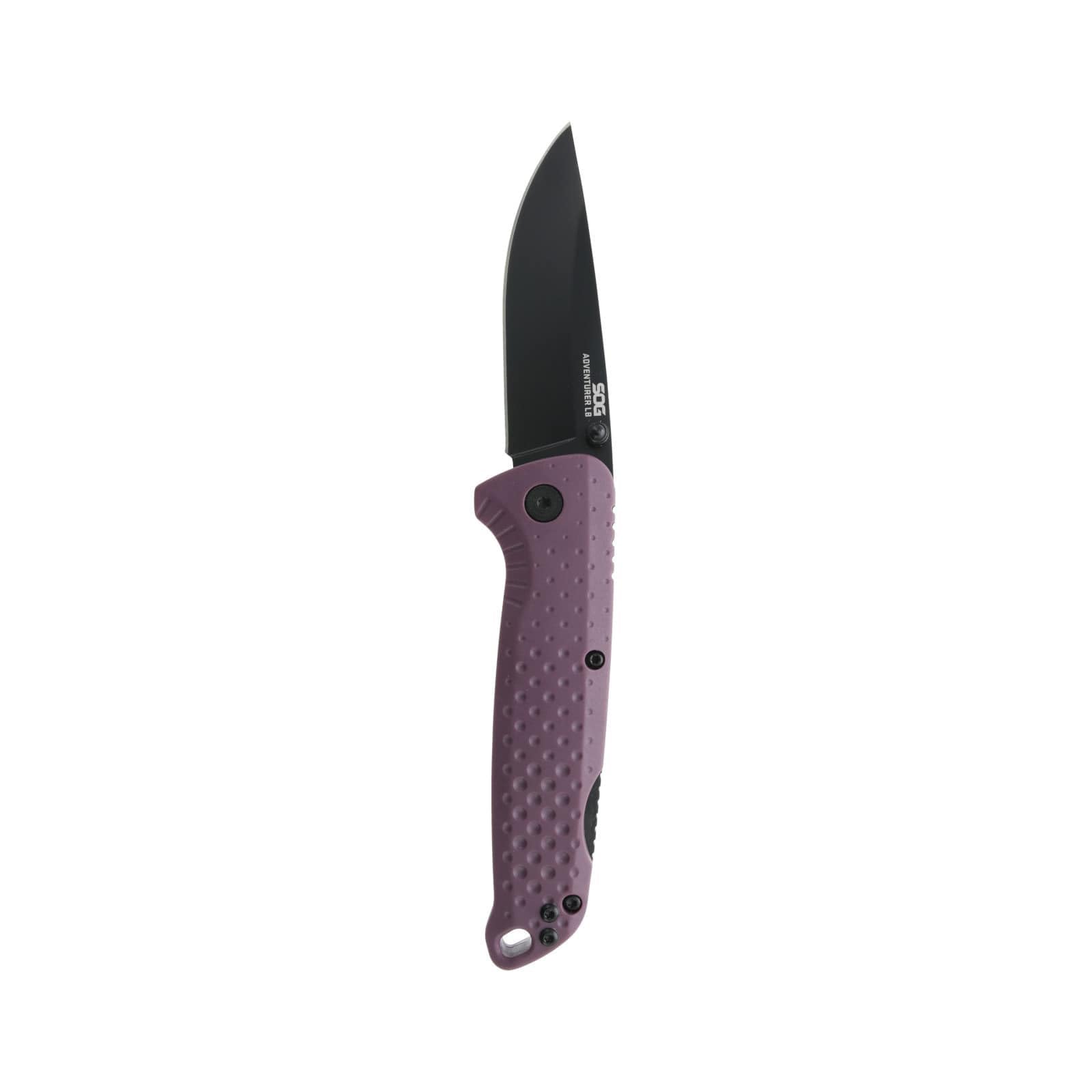 SOG Adventurer LB 3" Lightweight Portable Outdoor Folding Knife | CRYO 5CR15MOV Steel | GRN Handle - PURPLE/BLACK