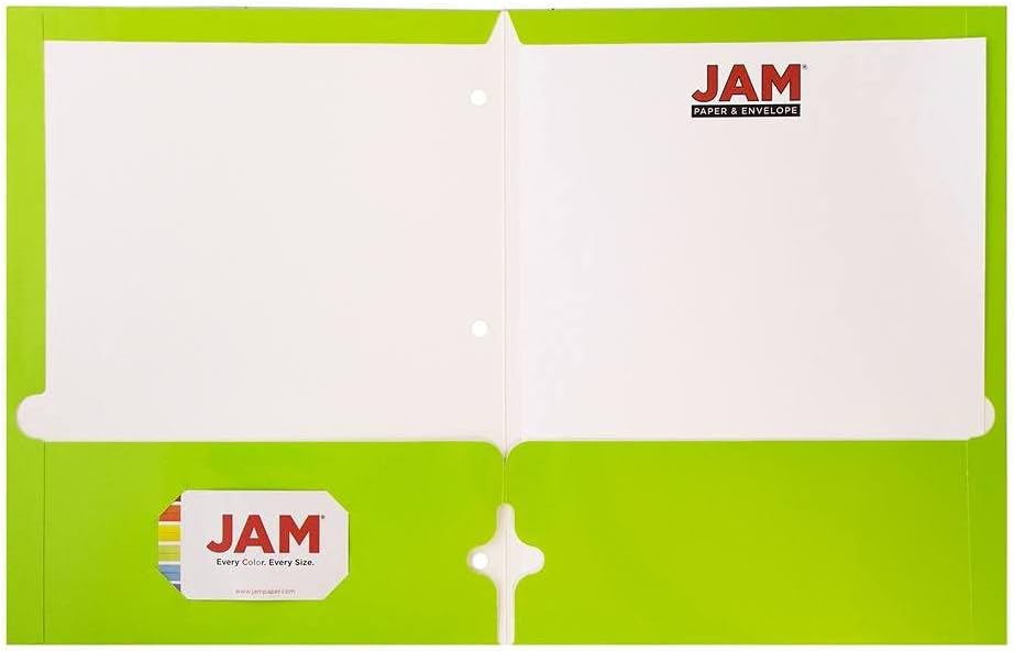JAM PAPER Laminated Two-Pocket Glossy 3-Hole Letter Size Folders