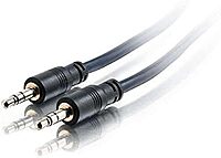C2G 50ft 3.5mm Stereo Audio Cable with Low Profile Connectors - Plenum Rated - Aux Cable - M/M - 50 ft Audio Cable - 40518
