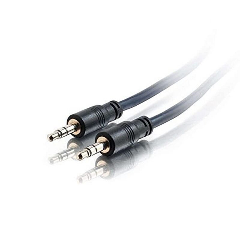 C2G 50ft 3.5mm Stereo Audio Cable with Low Profile Connectors - Plenum Rated - Aux Cable - M/M - 50 ft Audio Cable - 40518