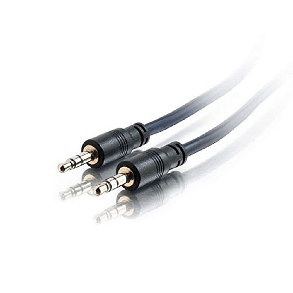 C2G 50ft 3.5mm Stereo Audio Cable with Low Profile Connectors - Plenum Rated - Aux Cable - M/M - 50 ft Audio Cable - 40518
