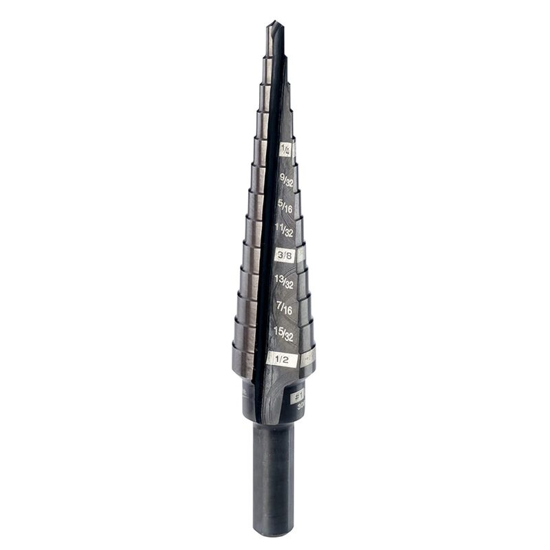 Milwaukee 48-89-9201 Step Drill Bit, 1/8"–1/2", 1/4" Shank, High-Speed Steel