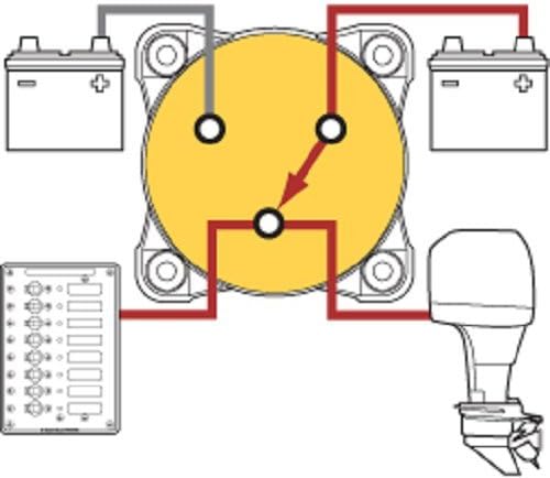 Blue Sea Systems 11003 HD-Series Heavy Duty 3 Position Selector Battery Switch with AFD, Beige