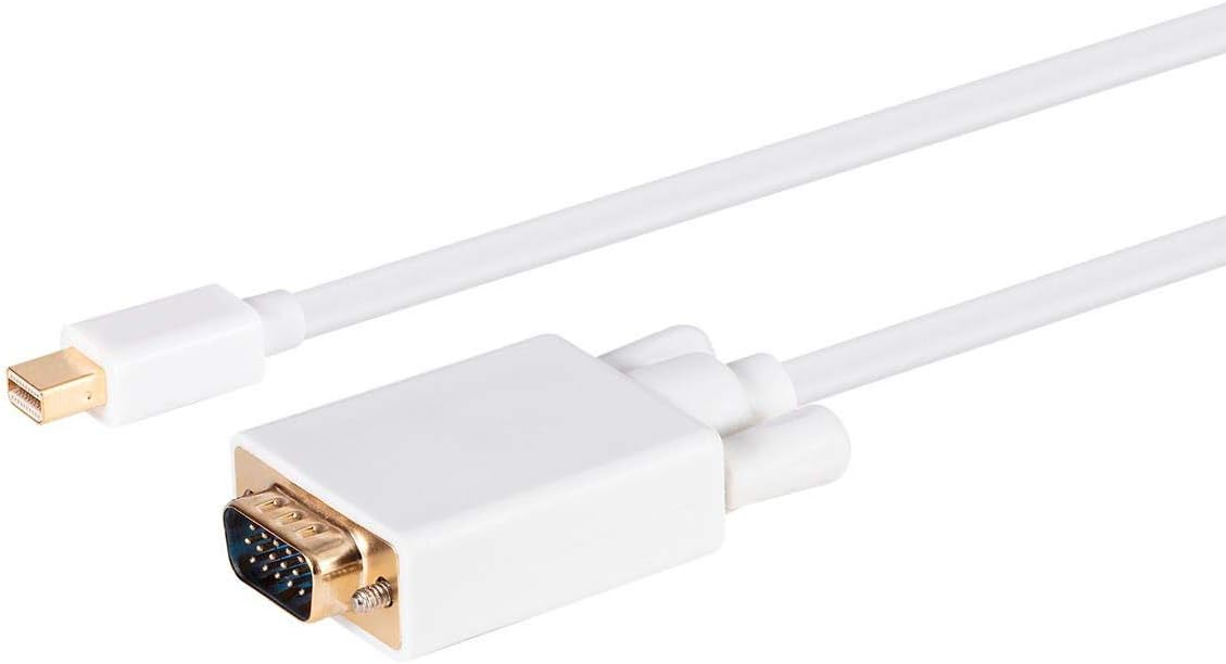 Monoprice Video Cable - 10 Feet - White | 32AWG Mini Display Port to VGA Cable