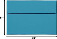 JAM Paper Blue Booklet Invitation Envelopes, Recycled, Gummed Seal