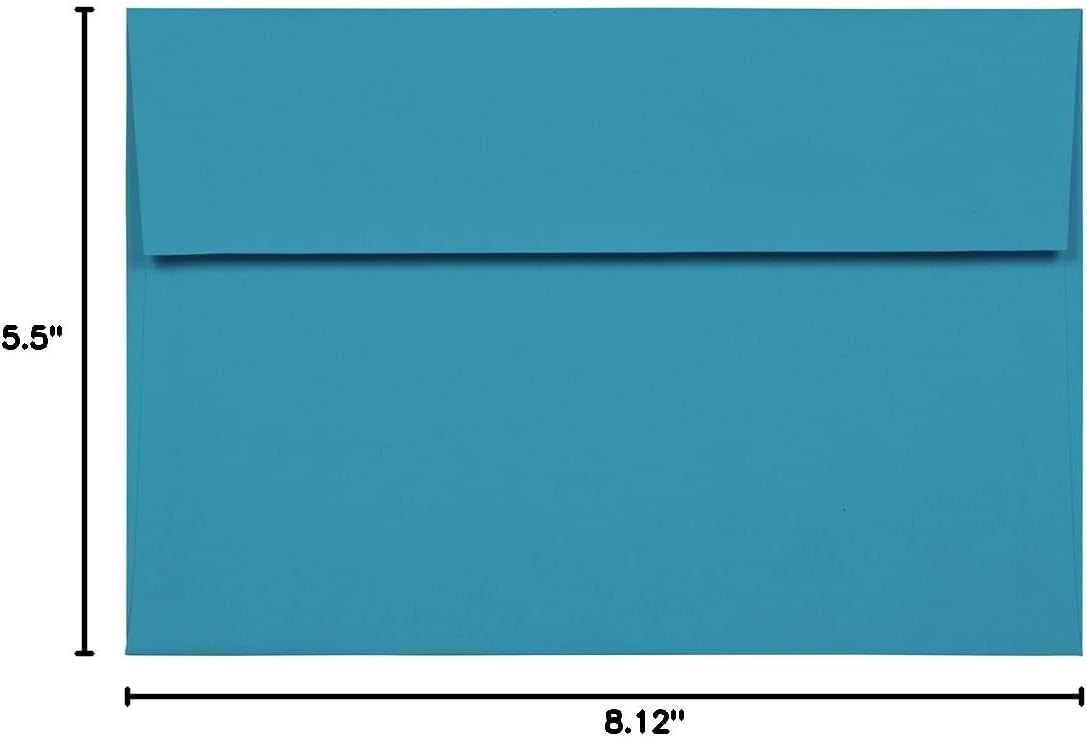 JAM Paper Blue Booklet Invitation Envelopes, Recycled, Gummed Seal