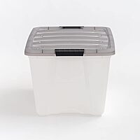 IRIS USA 53 Quart Stack & Pull Clear Storage Box, Gray, 5 Pack
