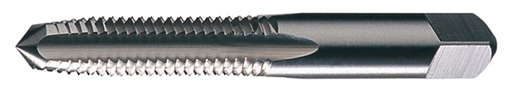 Straight Flute Tap: 3/8-24 UNF, 4 Flute, Bottoming Chamfer, 3B Class of Fit, High-Speed Steel, Bright/Uncoated Finish