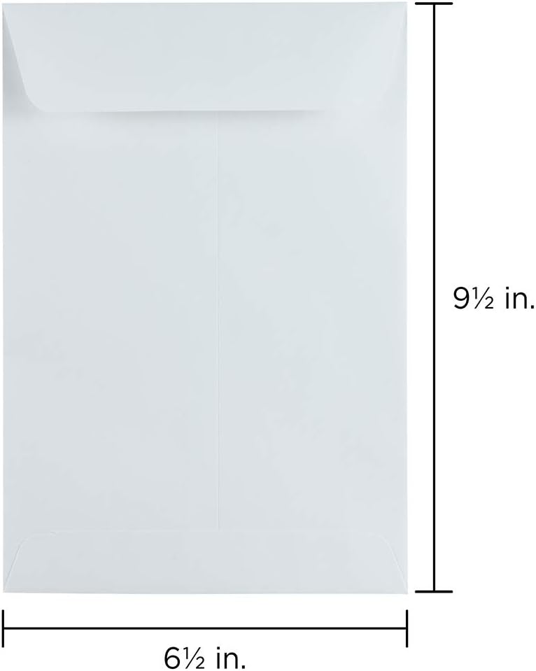 JAM Paper Open-End Catalog Envelopes with Gummed Closure - White
