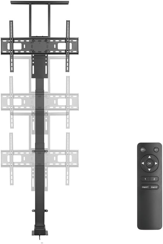 Monoprice Motorized TV Lift Stand for TVs Between 37in to 65in, Max Weight 110 Lbs, VESA Capability Up to 600x400