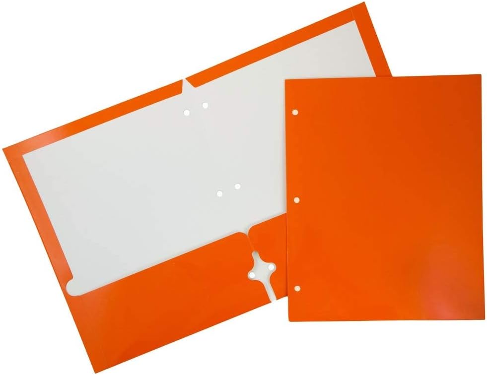 JAM PAPER Laminated Two-Pocket Glossy 3-Hole Letter Size Folders
