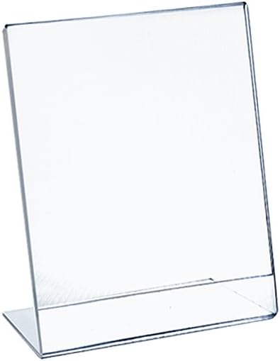 Azar Displays Acrylic L-Shaped Sign Holders, Clear - Pack of 10