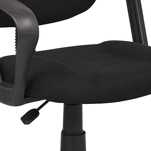 Boss Office Products Perfect Posture Delux Fabric Task Chair with Loop Arms in Black