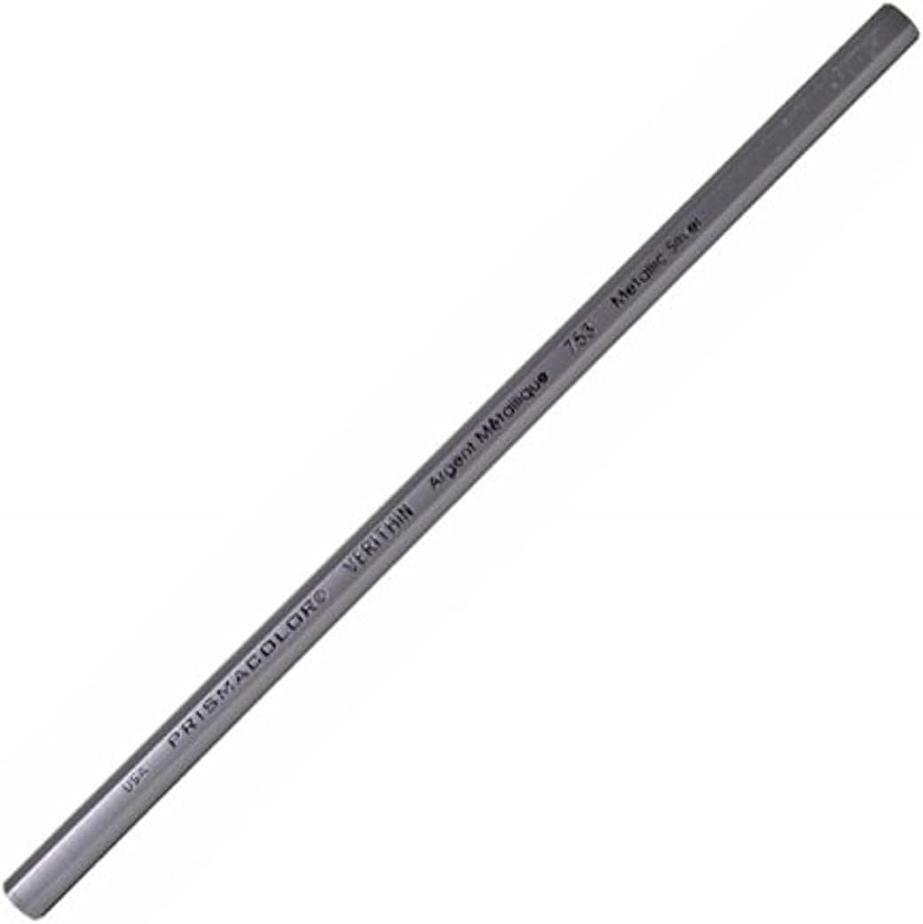 Prismacolor Verithin Colored Pencils, Metallic Silver, (02460) ( Pack Of 12 ) 1 Count (Pack of 12) Silver Standard Packaging