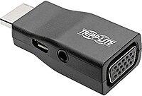 Tripp Lite HDMI to VGA Adapter Converter with 3.5mm Audio, Compact M/F 1080p @60Hz 1920 x 1200 (P131-000-A)