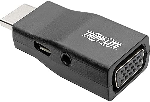 Tripp Lite HDMI to VGA Adapter Converter with 3.5mm Audio, Compact M/F 1080p @60Hz 1920 x 1200 (P131-000-A)