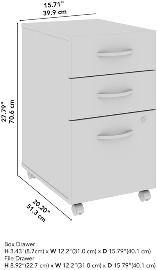 Bush Business Furniture Arrive 3 Drawer Mobile File Cabinet