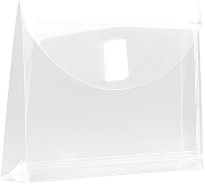 JAM PAPER Plastic Booklet Envelopes with Hook & Loop Closure - Pack of 12
