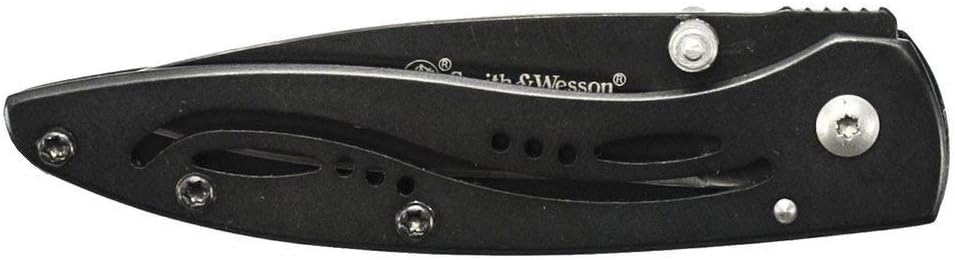 Smith & Wesson CKLPB 5.3in High Carbon S.S. Folding Knife with a 3.2in Drop Point Blade and Stainless Steel Handle