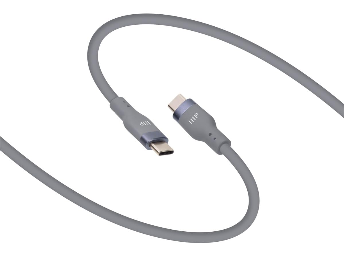 Monoprice USB 2.0 USB-C to USB-C Silicone Cable 3ft Gray