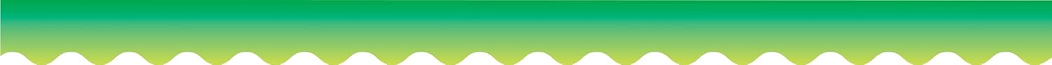 BARKER CREEK Double-Sided Scalloped Border, Lime Tie-Dye and Ombré, for Bulletin Boards, Reception Areas, Halls, Break Rooms