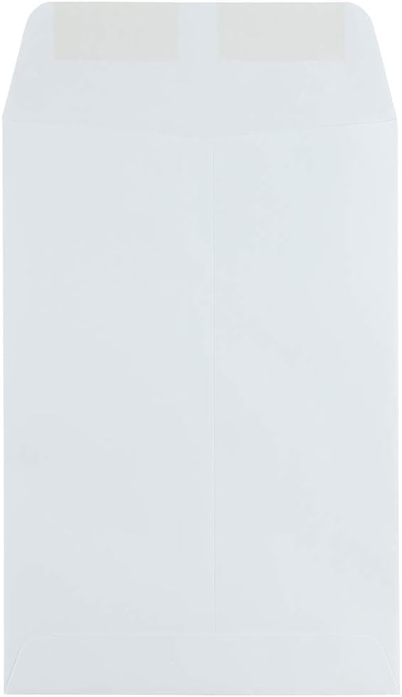 JAM Paper Open-End Catalog Envelopes with Gummed Closure - White
