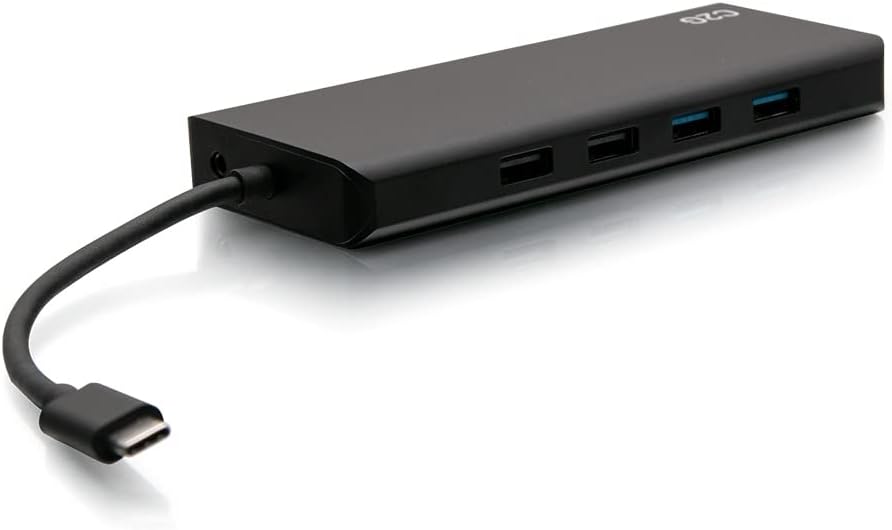 USB-C 9-in-1 Dual Display Docking Station with HDMI, Ethernet, USB, 3.5mm Audio and Power Delivery up to 60W