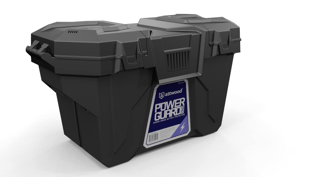 Attwood PowerGuard Battery Boxes Designed for Marine, RV, Camping and More 13-1/8" L x 7" W x 11" H 24/27 Series – Pro Series