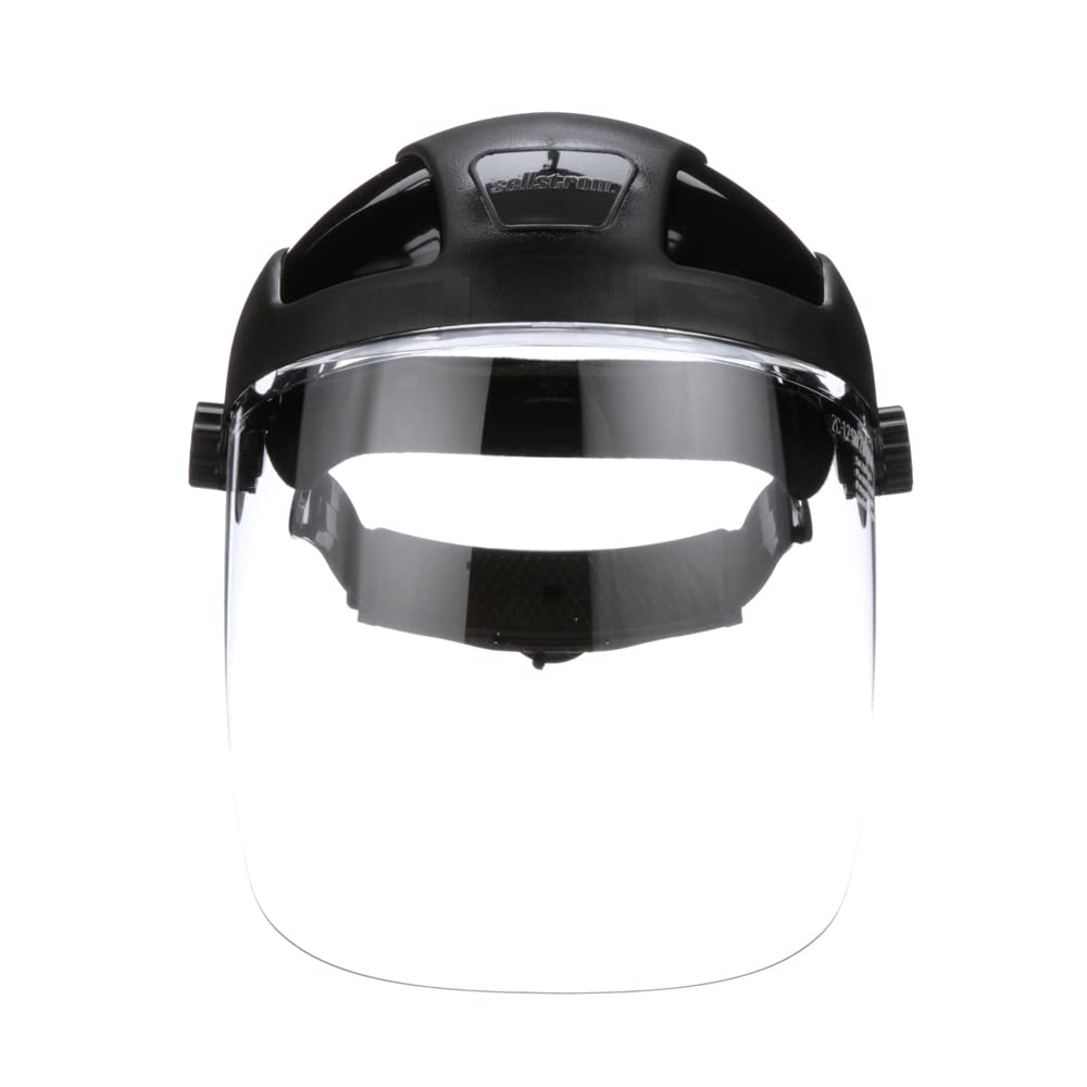 Sellstrom DP4 Face Shield - Lightweight Mask with High Impact Crown & Ratchet Headgear for Work, Grinding