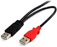 STARTECH.COM USB Y Cable for External Hard Drive (USB-A x2 to Mini-B)