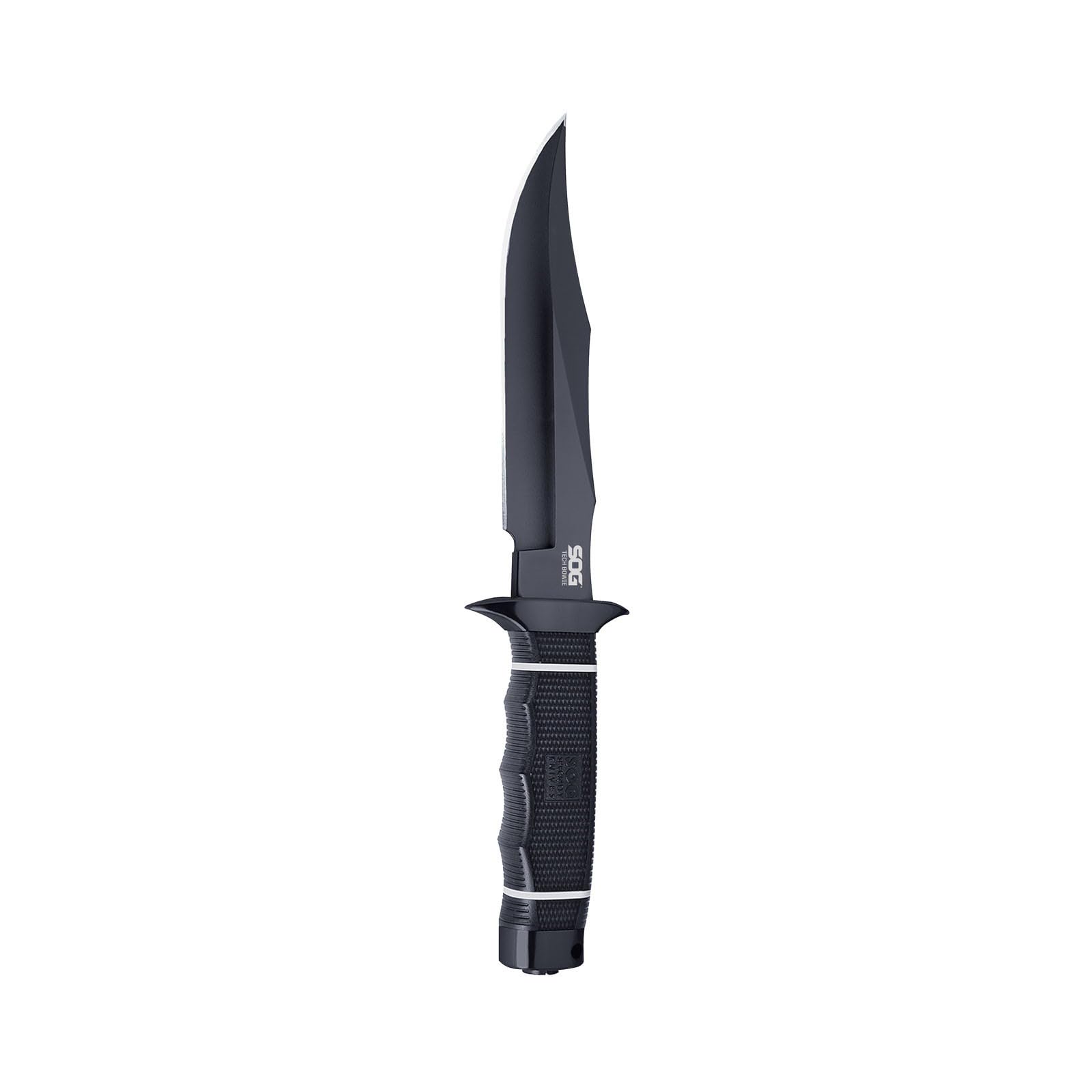 SOG Tech Bowie Fixed Blade Knife for Warfighters & Outdoor Enthusiasts | AUS-8 Steel Blade & Kraton Rubber Handle