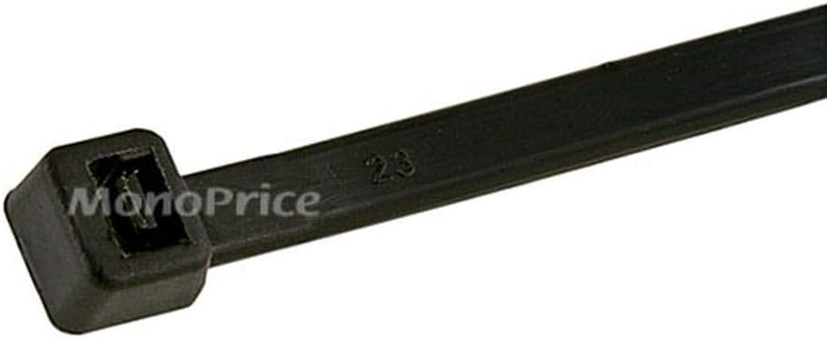 MONOPRICE Cable Ties 100-Piece Pack Nylon Zip Ties - Black
