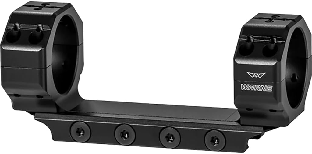 Warne 7814M Precision Mount 30mm Medium Height, 1 PC, 7075/T6 Aluminum, 2 Integral Recoil Lugs, Quick Detach