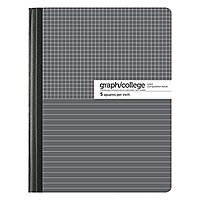 Office Depot Dual Ruled Marble Composition Book, 7 1/2in x 9 3/4in, College/Quadrille Ruled, 100 Sheets, Black/White, 400-003-275