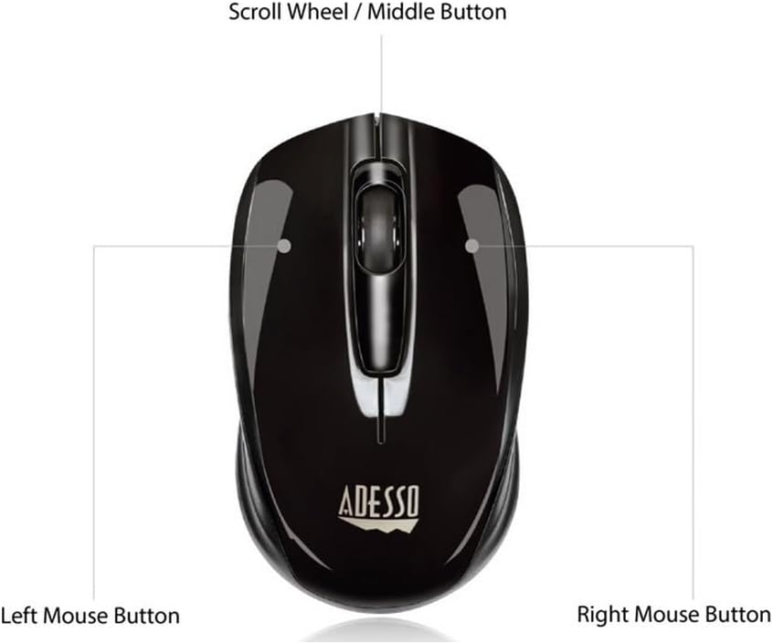 ADESSO iMouse S50 Wireless Mini Mouse - 2.4GHz RF, 1200 DPI
