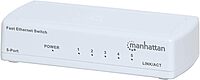 Manhattan 5 Port Fast Ethernet Switch – 10/100 Mbps - Computer Desktop Internet Networking Splitter LAN Hub Router, Unmanaged, Plug & Play, Fanless Quiet – 3 Yr Mfg Warranty - 560672