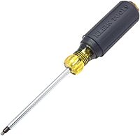 Klein Tools 662 #2 Square-Recess Tip Screwdriver, Made in USA, 4-Inch Round Shank and Cushion Grip Handle