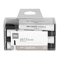 Office Depot Brand Low-Odor Dry-Erase Markers, Chisel Point, 100% Recycled Plastic Barrel, Black, Pack Of 12