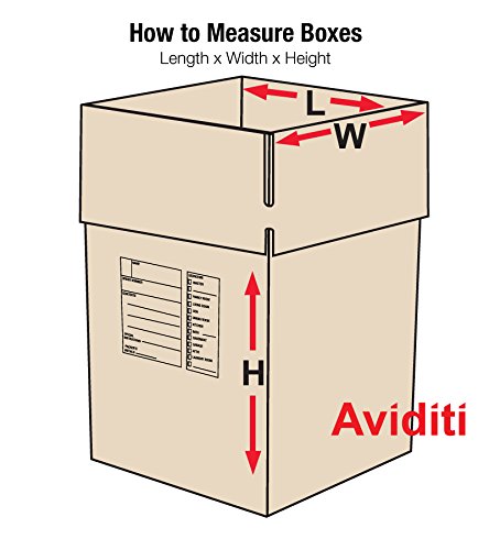 Aviditi 121212DPB Deluxe Packing Corrugated Cardboard Box 12" L x 12" W x 12" H, Kraft, For Shipping