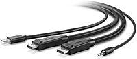 Belkin Dual-Head DP to DP KVM Combo Cable, 6ft - 6 ft KVM Cable for KVM Switch, Mouse, Keyboard, Computer, Server - Black