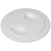 Sea-Dog Quarter-Turn Smooth Deck Plate w/Internal Collar - White - 8"