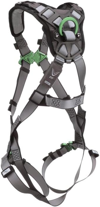 MSA V-FIT Standard Safety Harness - Polyester & Nano-Technology Treated Web Full Body Harness Back, Shoulder Padding