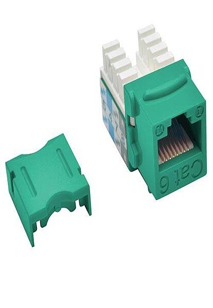 TRIPP LITE Cat6/Cat5e 110 Style Punch Down Keystone Jack Green TAA GSA (N238-001-GN)