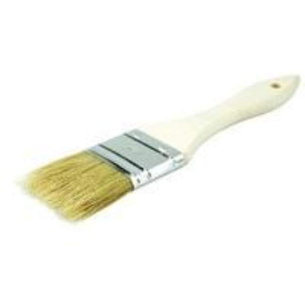 Weiler 40180 1-1/2" Vortec Pro Chip & Oil Brush, White Bristle, 1-3/4" Trim Length, Wood Handle, Durable and Disposable