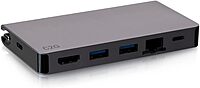 C2G USB-C® 5-in-1 Compact Dock with HDMI®, 2X USB-A, Ethernet, and USB-C Power Delivery up to 100W - 4K 30Hz