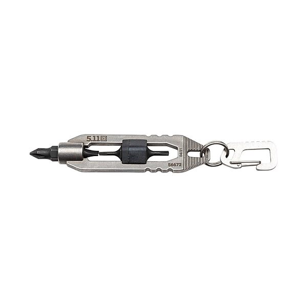 5.11 Tactical EDT Hex Tool Keychain, Stainless Steel, Style 56672, Tumbled Steel Color